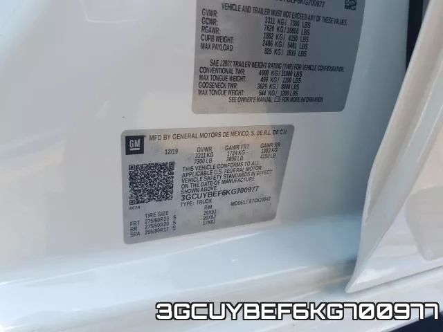 3GCUYBEF6KG700977 фото 2