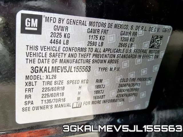 3GKALMEV5JL155563 фото 2