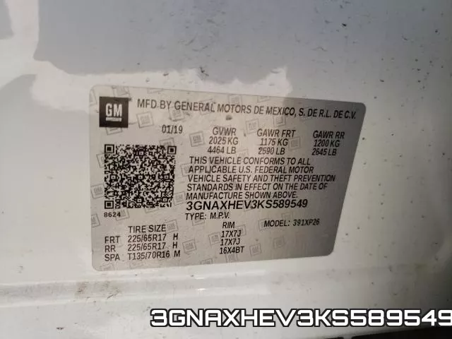 3GNAXHEV3KS589549 фото 2