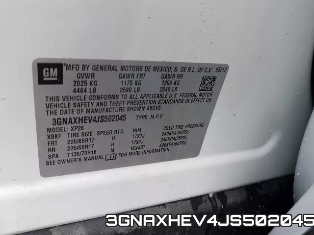 3GNAXHEV4JS502045 фото 2