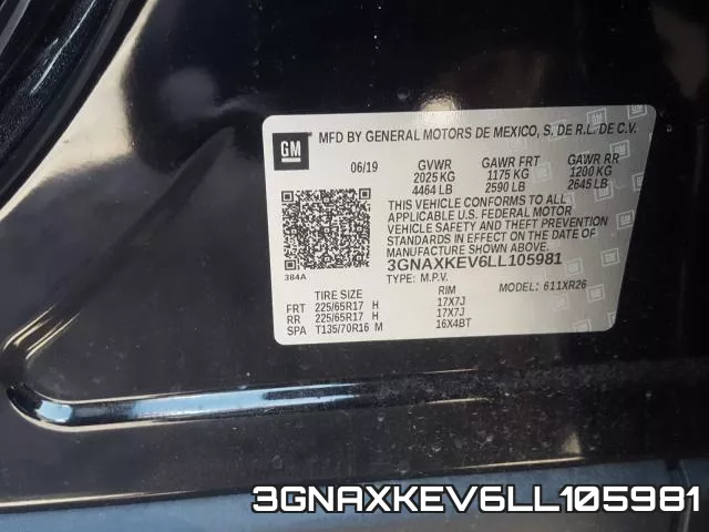 3GNAXKEV6LL105981 фото 2