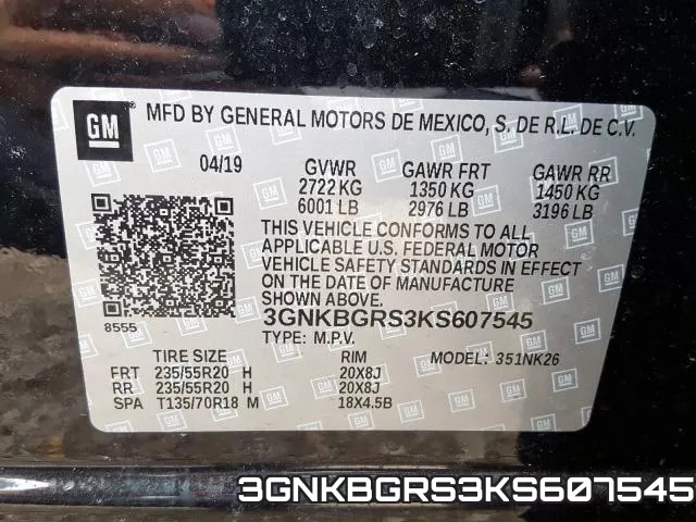 3GNKBGRS3KS607545 фото 2