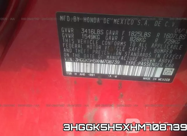 3HGGK5H5XHM708739 фото 10