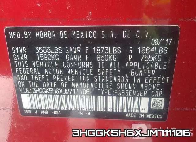 3HGGK5H6XJM711106 фото 9
