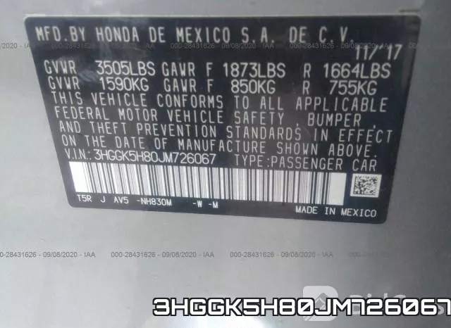 3HGGK5H80JM726067 фото 10