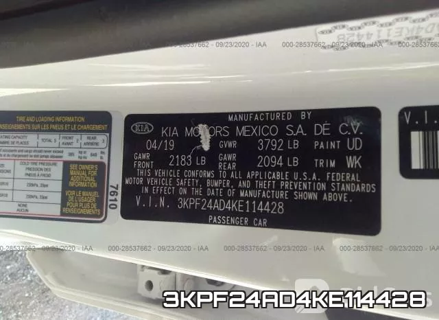3KPF24AD4KE114428 фото 10