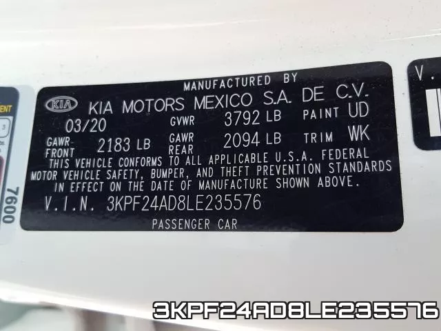 3KPF24AD8LE235576 фото 2