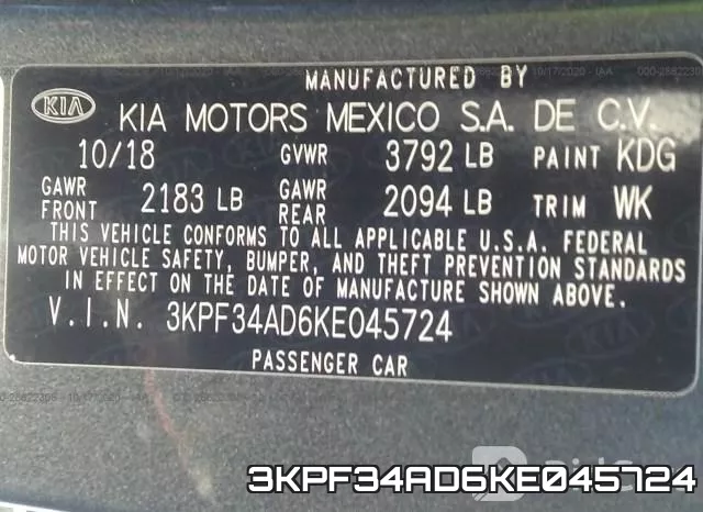 3KPF34AD6KE045724 фото 10