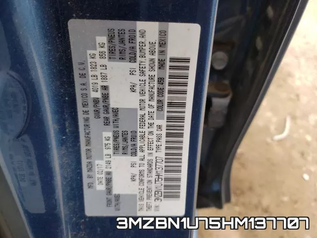 3MZBN1U75HM137707 фото 2