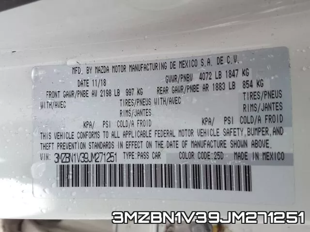 3MZBN1V39JM271251 фото 2