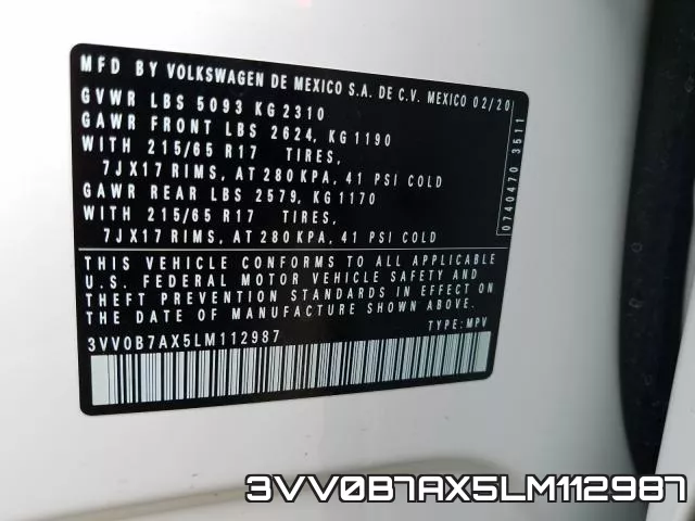 3VV0B7AX5LM112987 фото 2