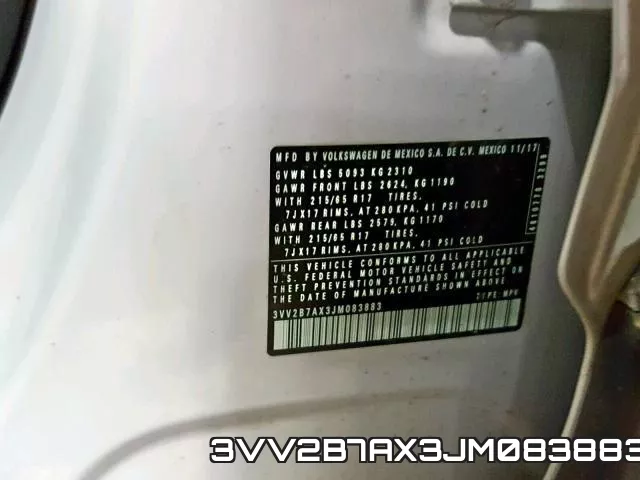 3VV2B7AX3JM083883 фото 2