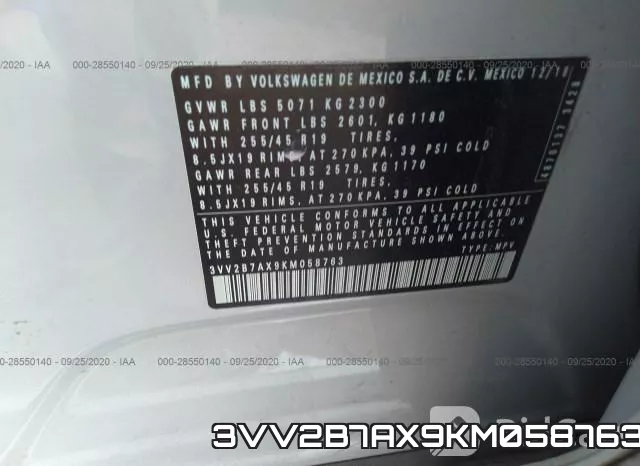 3VV2B7AX9KM058763 фото 10