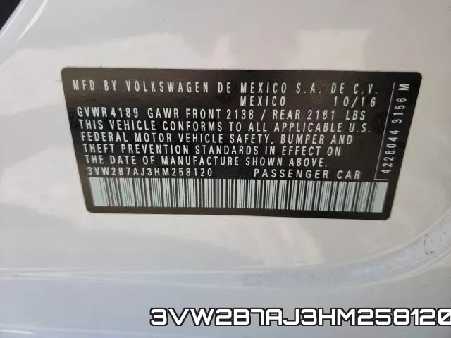 3VW2B7AJ3HM258120 фото 2