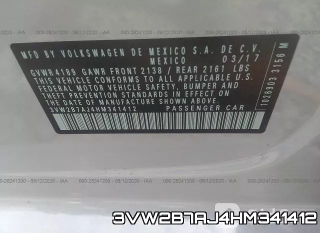 3VW2B7AJ4HM341412 фото 10
