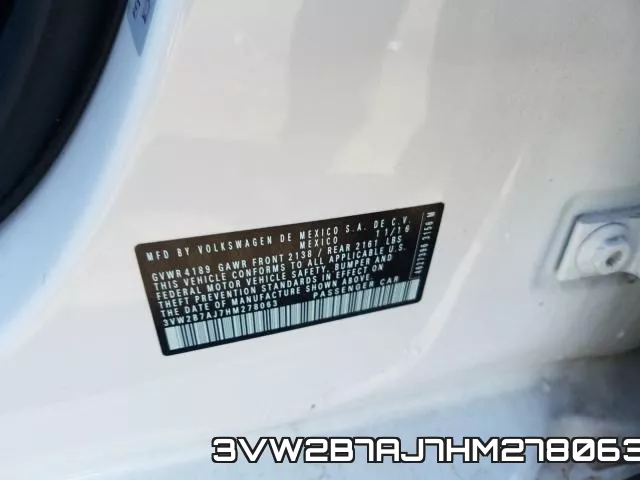 3VW2B7AJ7HM278063 фото 2
