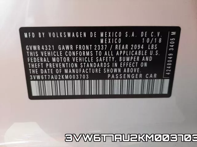 3VW6T7AU2KM003703 фото 2