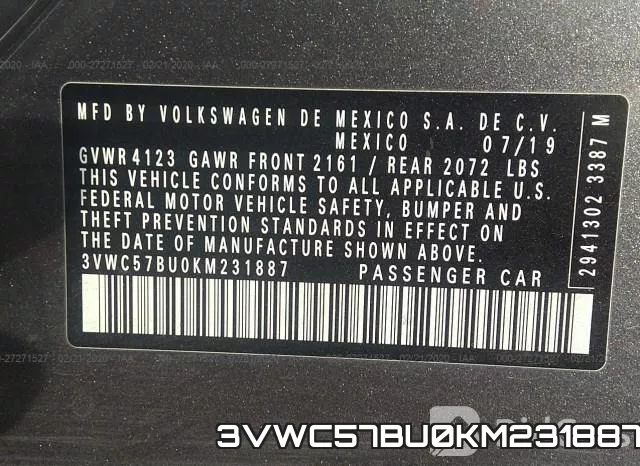 3VWC57BU0KM231887 фото 10