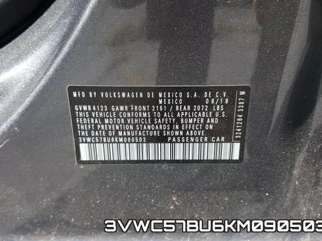 3VWC57BU6KM090503 фото 2