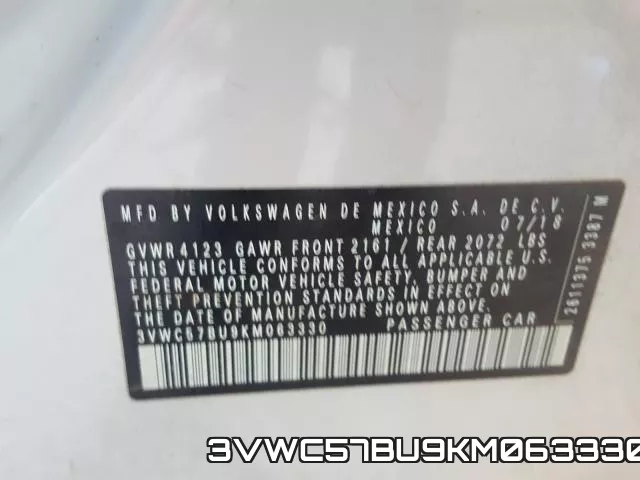 3VWC57BU9KM063330 фото 2