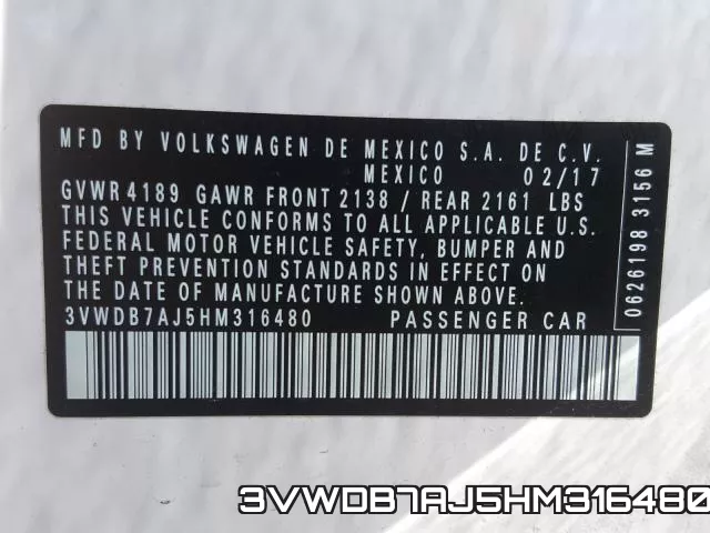 3VWDB7AJ5HM316480 фото 2