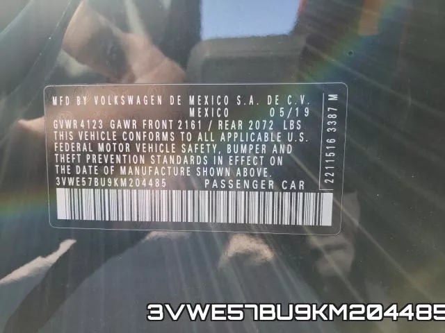 3VWE57BU9KM204485 фото 2