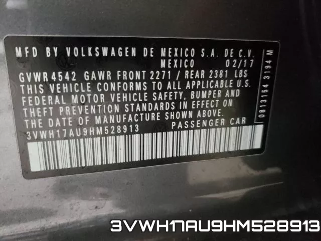 3VWH17AU9HM528913 фото 2