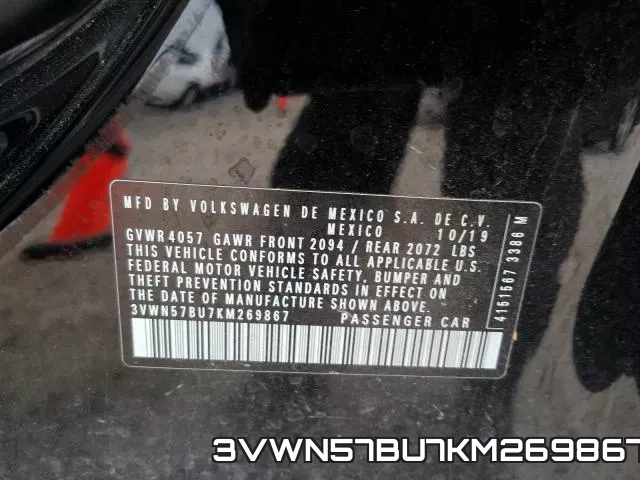 3VWN57BU7KM269867 фото 2