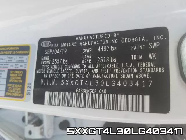 5XXGT4L30LG403417 фото 2
