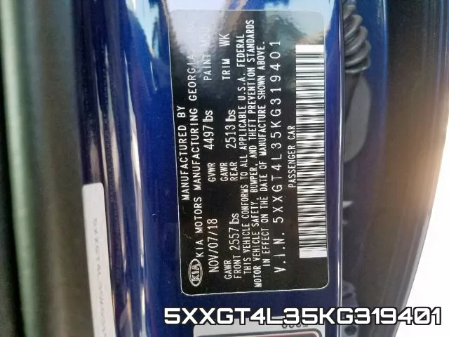 5XXGT4L35KG319401 фото 2