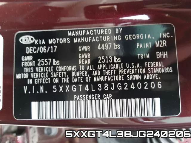 5XXGT4L38JG240206 фото 2