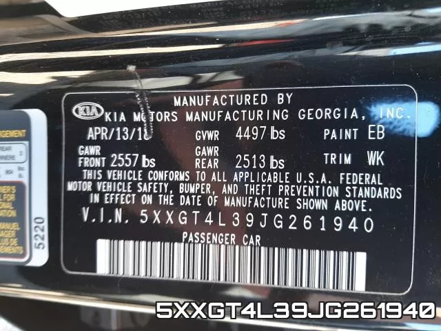 5XXGT4L39JG261940 фото 2