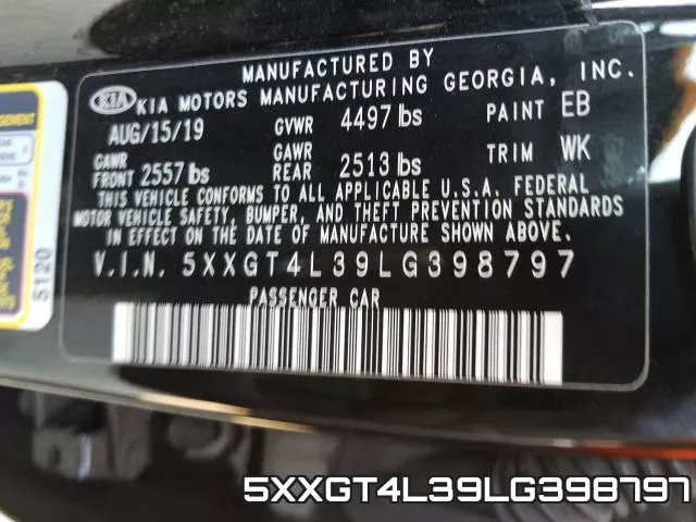 5XXGT4L39LG398797 фото 2