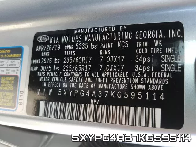 5XYPG4A37KG595114 фото 2