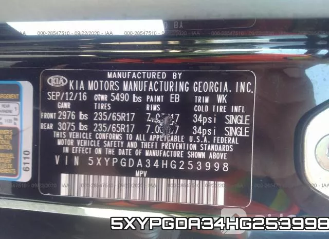 5XYPGDA34HG253998 фото 10