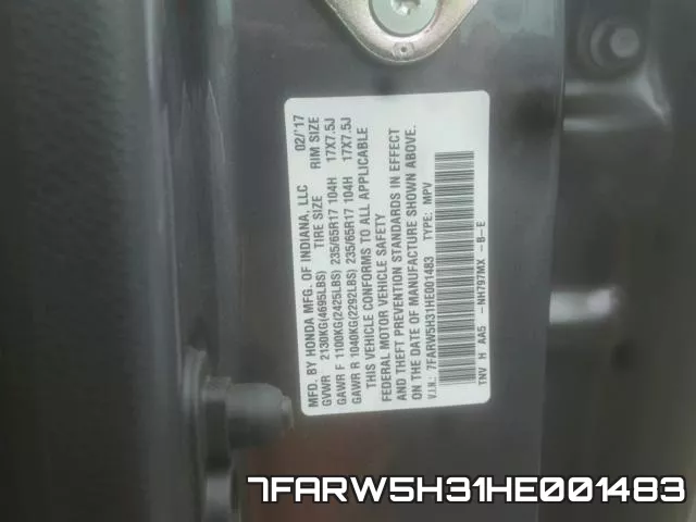 7FARW5H31HE001483 фото 2