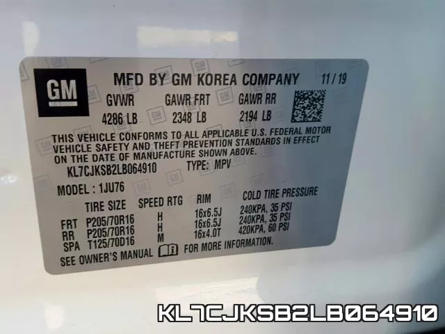 KL7CJKSB2LB064910 фото 2