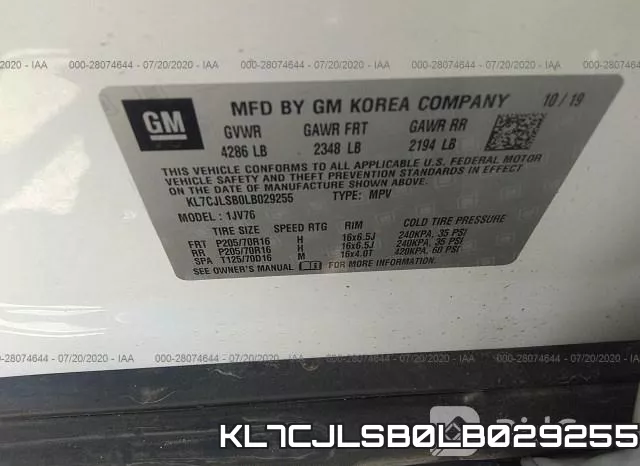 KL7CJLSB0LB029255 фото 9