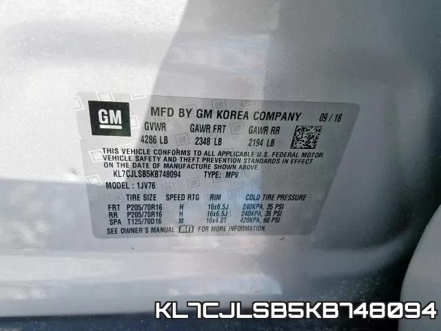 KL7CJLSB5KB748094 фото 2