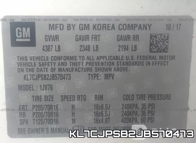 KL7CJPSB2JB570473 фото 10
