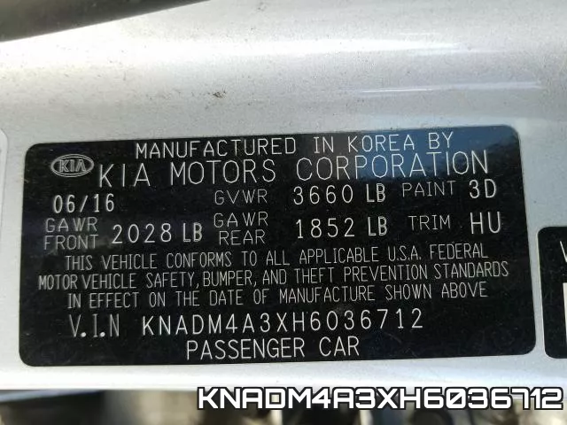KNADM4A3XH6036712 фото 2