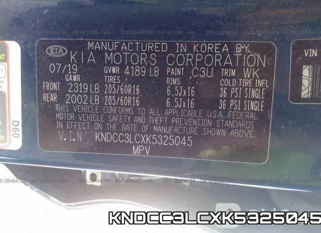 KNDCC3LCXK5325045 фото 10