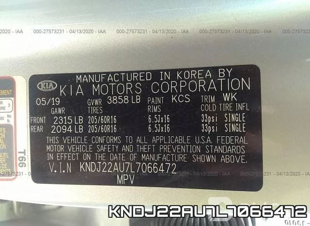 KNDJ22AU7L7066472 фото 10