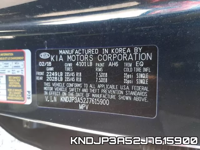 KNDJP3A52J7615900 фото 2