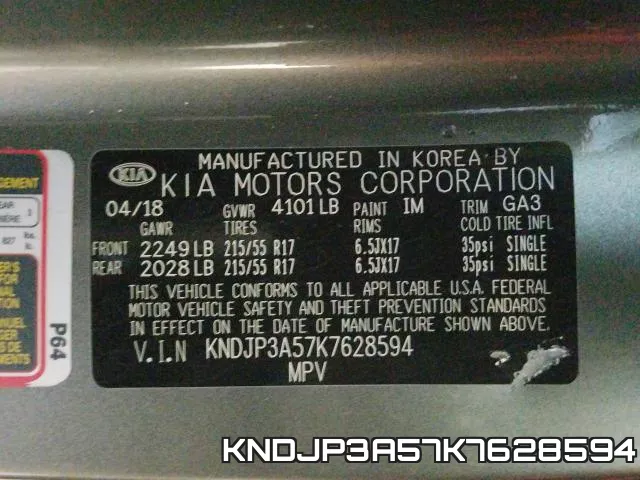 KNDJP3A57K7628594 фото 2