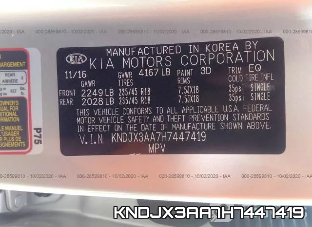 KNDJX3AA7H7447419 фото 10