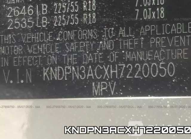 KNDPN3ACXH7220050 фото 10