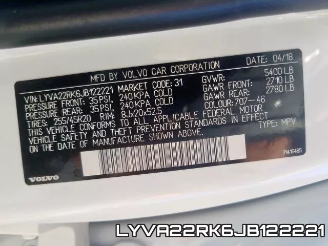 LYVA22RK6JB122221 фото 2