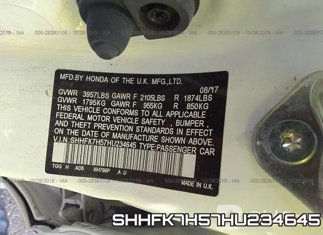 SHHFK7H57HU234645 фото 10