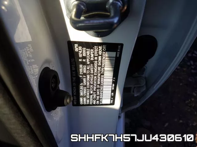 SHHFK7H57JU430610 фото 2